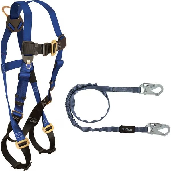 1 7015 Harness and 1 8259 Shock Absorbing Lanyard, Falltech, Mfr#: 70158259