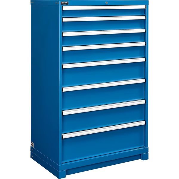 Modular Drawer Cabinet, 8 Drawers, w/Lock, 36Wx24Dx57H, Blue, Global Industrial, Mfr#: 298470BL