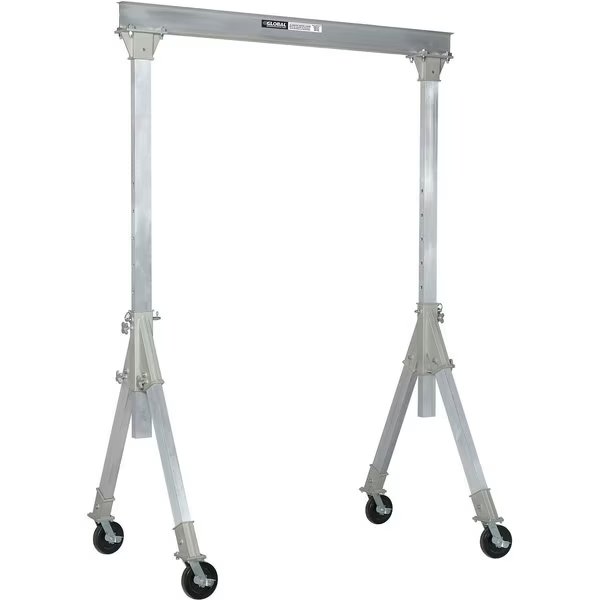 Aluminum Gantry Crane - KD, 2000lb Load Cap, Adjustable Height, 10'W I-Beam, Global Industrial, Mfr#: 298481
