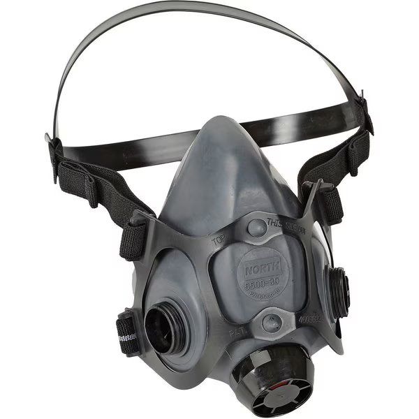North 5500 Half Mask Elastomeric With Dual Cartridge Connectors For N Series. Size Small., Honeywell Safety Products, Mfr#: 550030S
