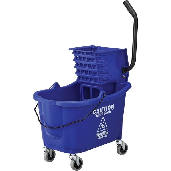 Mop Bucket and Wringer Combination, Blue, Plastic, Global Industrial, Mfr#: 260594BL