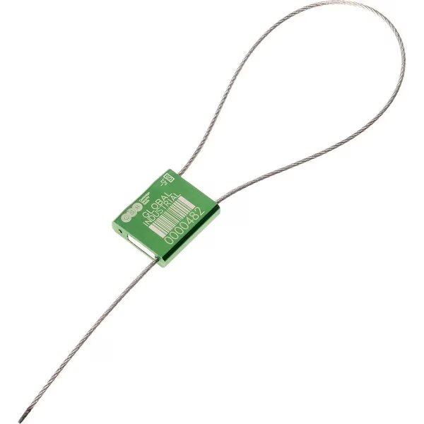 Metal Cable Seal, 1/16x12L, Green, 50PK, Global Industrial, Mfr#: 670488GN
