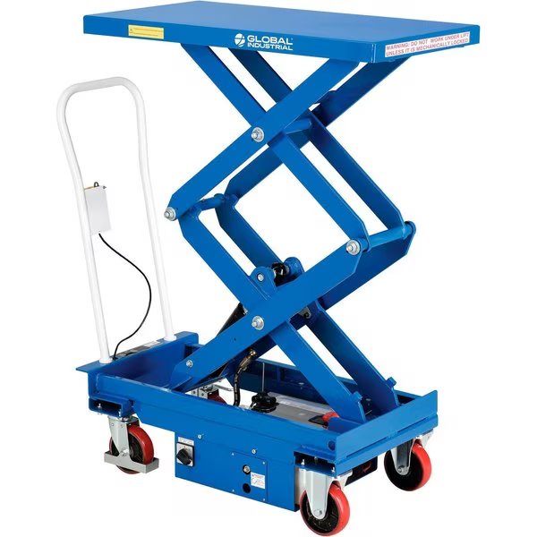 Battery Powered Mobile Scissor Lift Table, 40L x 20-1/2W, 660 Lb. Cap., Global Industrial, Mfr#: 989062