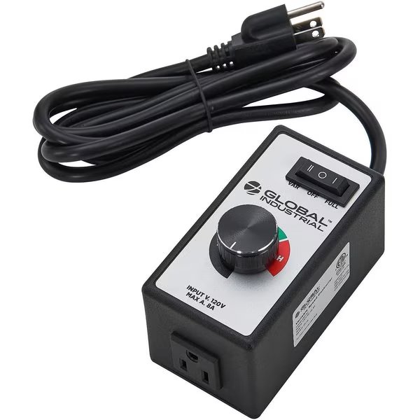 Variable Speed Control Switch with 6 ft Plug, 120V, Global Industrial, Mfr#: 293163
