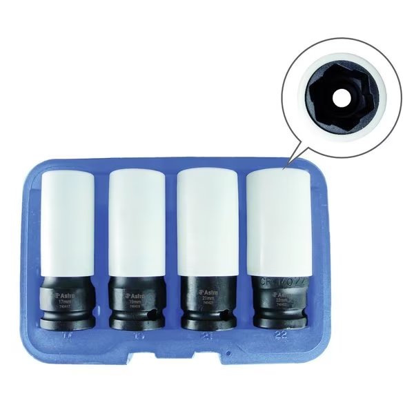 Flank Bite Damaged Lug Nut Socket Set, Astro Pneumatic, Mfr#: 7404