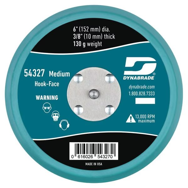 6 HookFace Short Nap 38 Thick Urethane Medium Density, Dynabrade, Mfr#: DYB54327