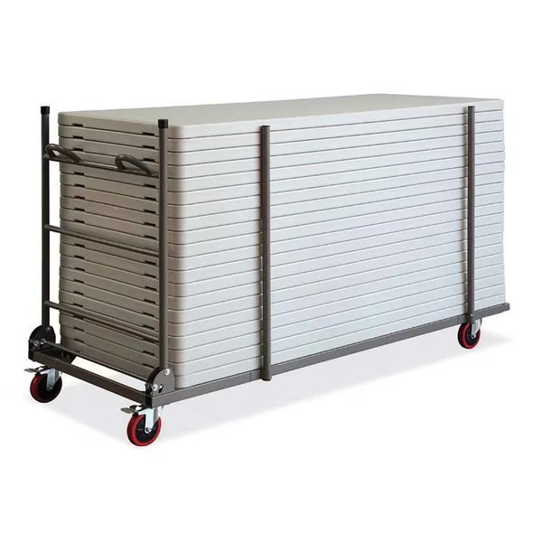 Blow Molded Folding Tables Rectangular Table Cart, Officesource, Mfr#: FTD3502GR