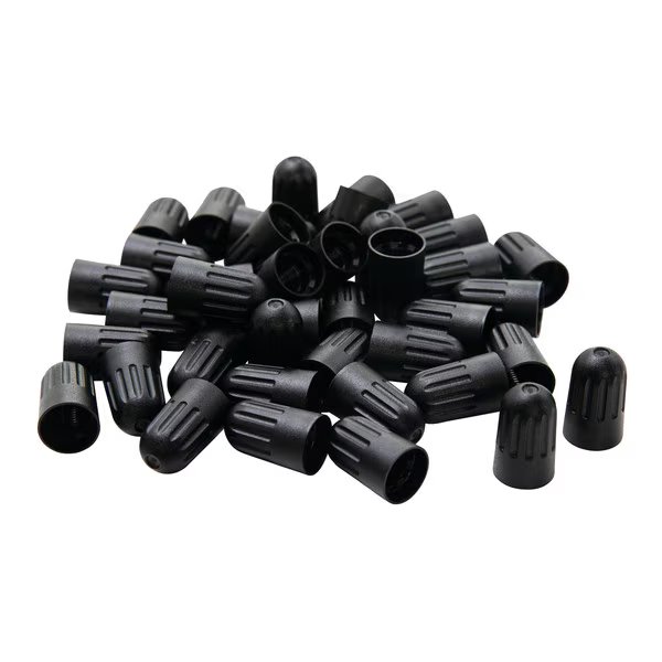 TPMS Long Black Plastic Valve Cap with seal for STEELMAN 97353 Rubber Valve Stem (100 pcs, Box.), Steelman, Mfr#: 97038