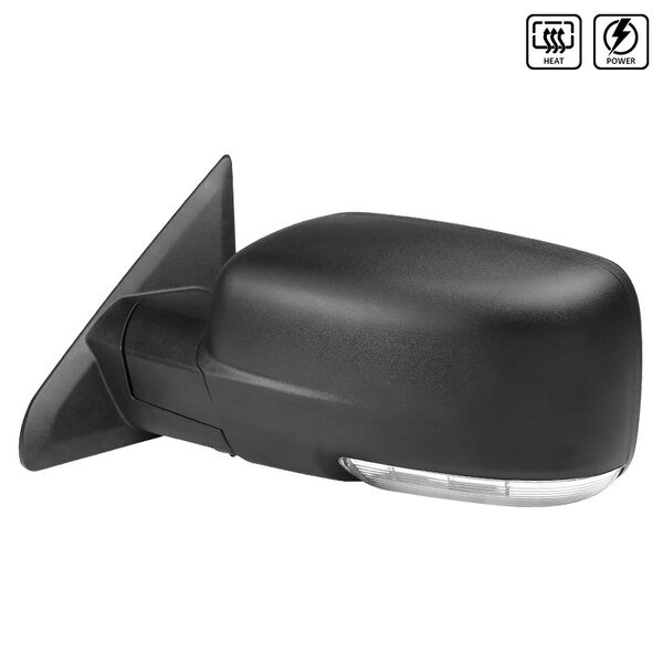 Dodge Ram Left Towing Mirror Power Heated- Black 09-12, Spec-D Tuning, Mfr#: RMV-RAM09HP-FS-L