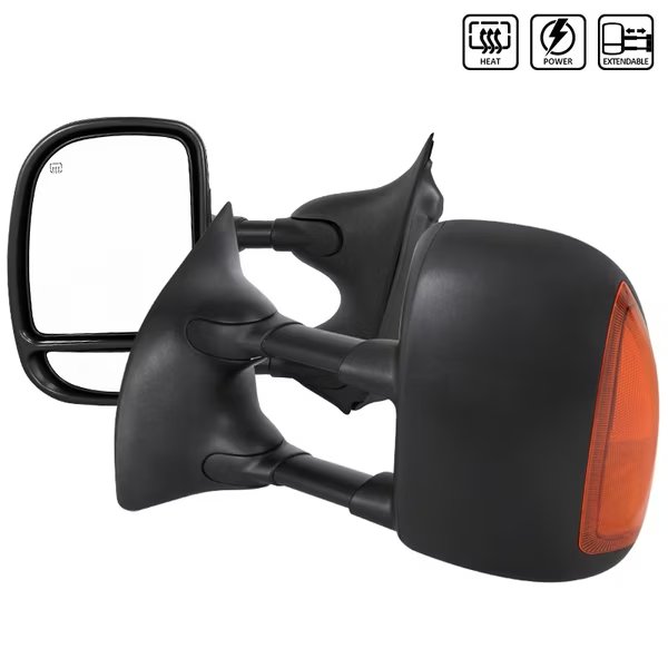 99-07 Ford F250 Towing Mirrors- Power Heated LED, Spec-D Tuning, Mfr#: RMX-F25099LEDH-P-FS