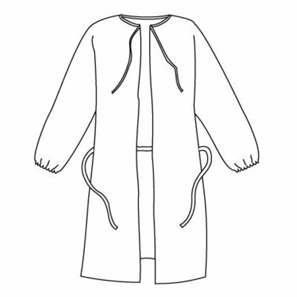 ProVent Wrap Around Gown, Elastic Wrists, White, 3X, 50PK, Kappler, Mfr#: PVS112WH--3X
