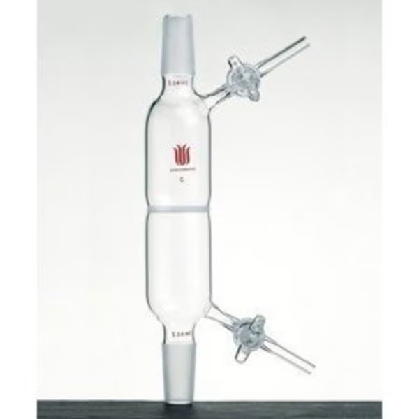 FILTER, TUBE, FRITTED DISC, 14/20, 30mm, MEDIUM, WITH GLASS STOPCOCKS., Synthware, Mfr#: F351430M