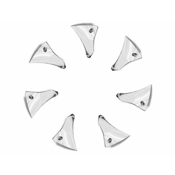 Fits GD01 Series 22 x 12 Size Rims Chrome Plated Plastic Set Of 7 Equips One Wheel With Screws, Grid Wheels, Mfr#: 1221CHINR