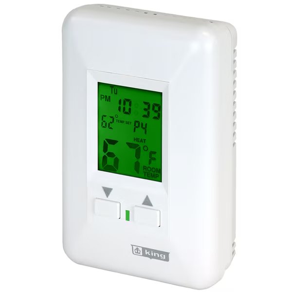 Thermostat Hydronic 120V 2 Circut 12. 5 Amp Programmable, King Electric, Mfr#: HWP120
