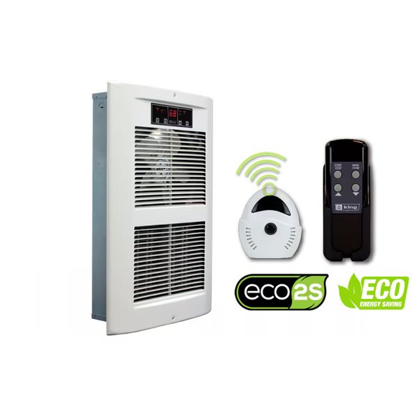 LPW ECO2S Wall Heater, 208V 4500W, White Dove, King Electric, Mfr#: LPW2045-ECO-WD-R