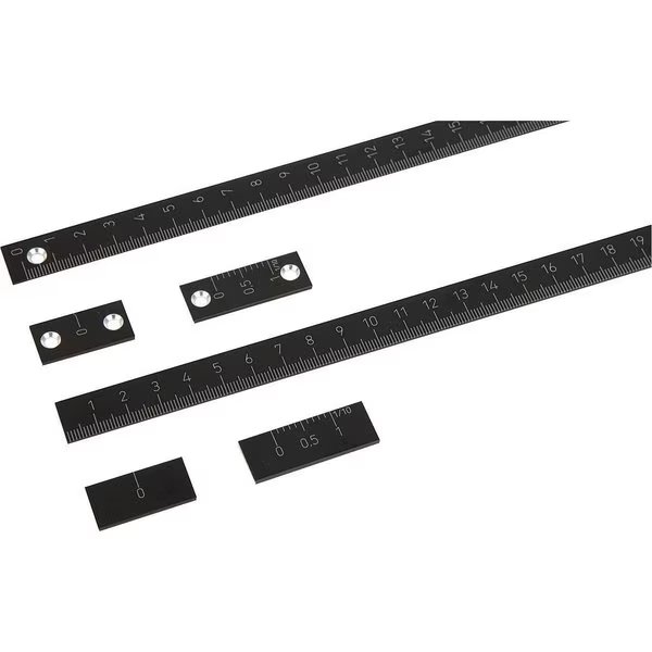 Scale Holes, Vertical L=750 15X2, T=1 Mm, Aluminum Black Anodized, Zero Point Top, Scale Left, Kipp, Mfr#: K0757.110010X0750