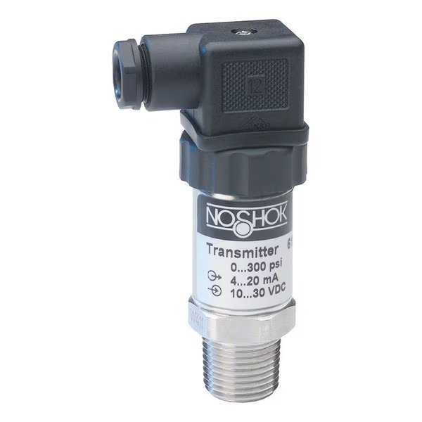 Pressure Transmitter, Wetted Materials: 316 SS, 13-8PH, 0 psig to 1500 psig, 0.25% Accuracy (BFSL), 4 mA to 20 mA Output, 1/4 NPT Male, Hirschmann, Noshok, Mfr#: 615-1500-1-1-2-8