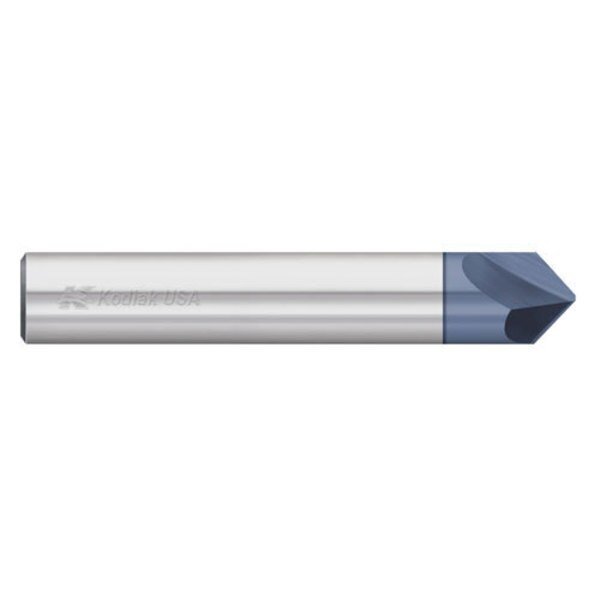 1/8 Carbide Chamfer Mill 2 Flute Single End ALTIN Coated, Kodiak Cutting Tools, Mfr#: 5552729