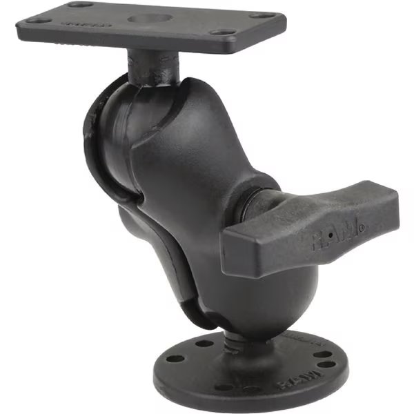 RAM 1.5" Ball Mount with 2.5" Round Base, Short Arm & 2" x 4" Plate for the Humminbird Helix 7 ONLY, Ram Mounts, Mfr#: RAM-202-24-B-202