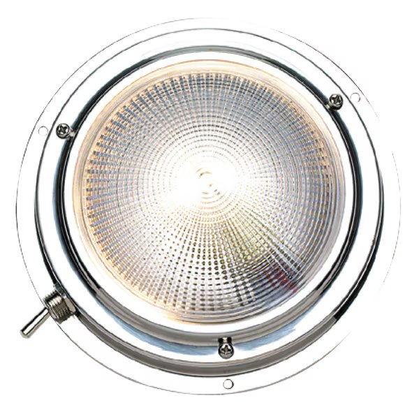 Polished Stainless Steel Bright White Dome Light, 1-5/8