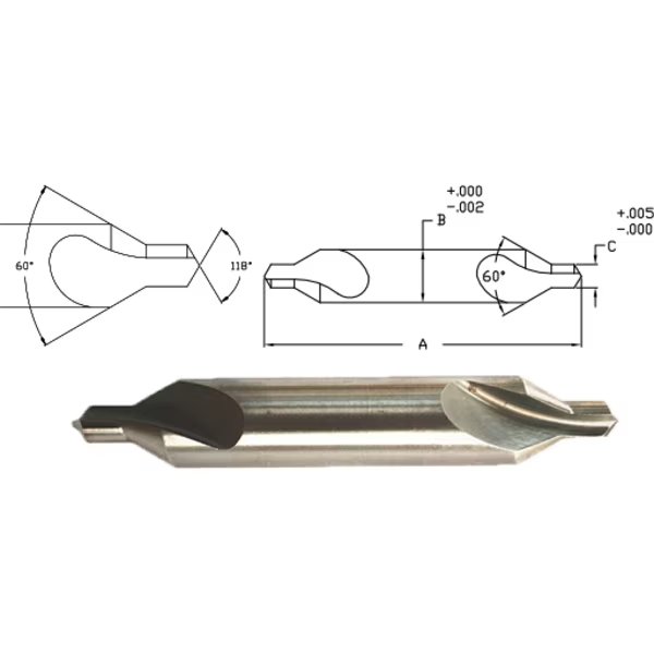 #5 Cobalt Rh 90 Deg Centerdrill, Link, Mfr#: 90-CO-006