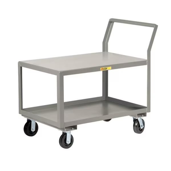 Sloped Handle Heavy-Duty Utility Cart, 3600 lbs., Lip Shelves, 30x60, Little Giant, Mfr#: GLK30606PY