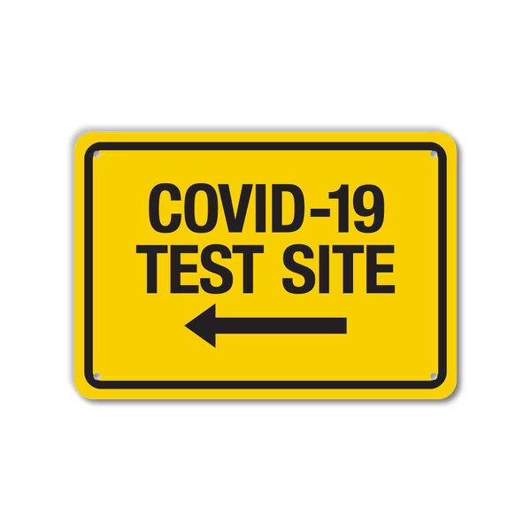 COVID Decal, Covid-19 Test, 10x7 Reflective, LCUV-0035-RD_10x7, Lyle, Mfr#: LCUV-0035-RD_10x7