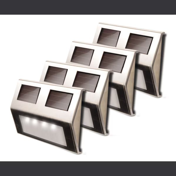 Metal Solar Deck Light - Stainless Steel, PK 4, Maxsa Innovations, Mfr#: 47334-SS