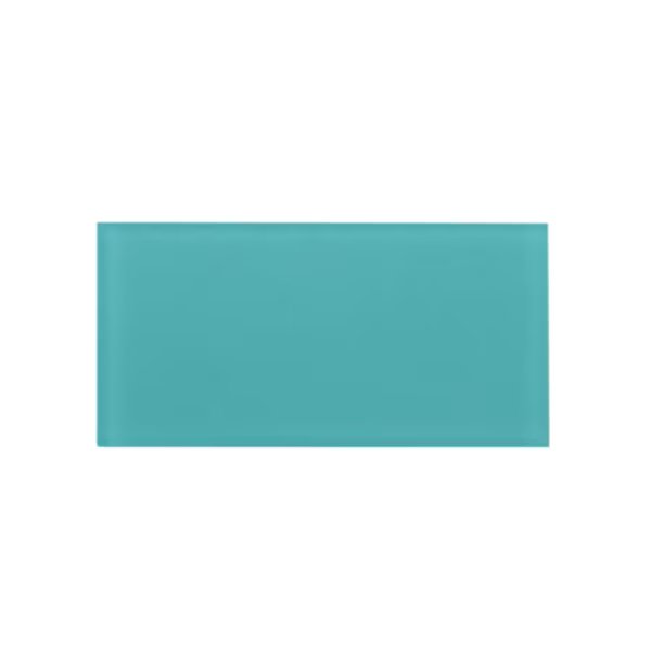 Sample of 3X6 Frosted Aquamarine Subway Glass Tile 5 Sq.Ft., Apollo Tile, Mfr#: APLA99041M36EC108 Sample