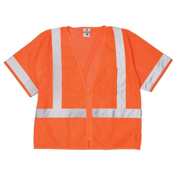 3X, Orange, Class 3, All Mesh Vest - Economy, Kishigo, Mfr#: 1265-3X