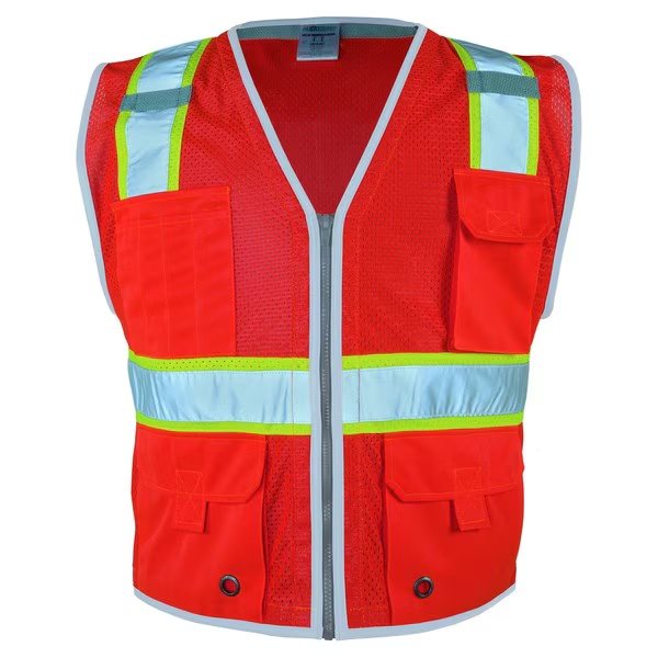 M, Fluorescent Red, Class 2, Heavy Duty Vest, Kishigo, Mfr#: 1710-M