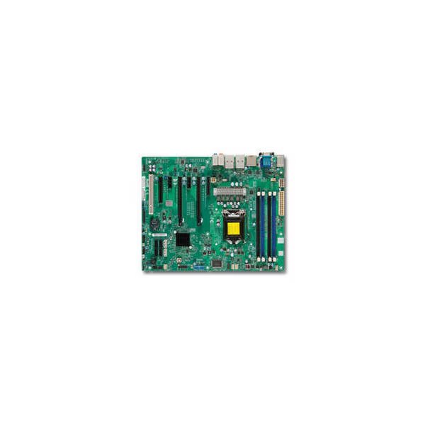 LGA1155/Intel C216 Express PCH/DDR3/SATA3&USB3.0/A&2GbE/ATX Server, Supermicro, Mfr#: MBD-X9SAE-V-B