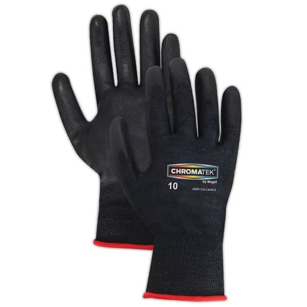 Coated Gloves, 2 Cut Level, Black, Magid, Mfr#: CT500-BK-10