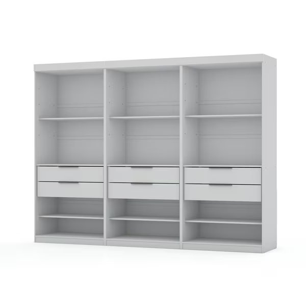 Mulberry Open 3 Sectional Closet 3-Piece Set, White, Manhattan Comfort, Mfr#: 113GMC1