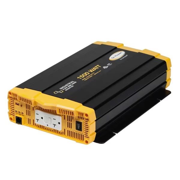 Power Inverter, Pure Sine Wave, 2,650 W Peak, 1,500 W Continuous, 2 Outlets, Go Power!, Mfr#: 79950