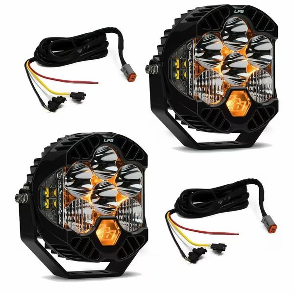 Jeep JL/JT Rubicon Steel Bumper LED Light Kit LP6 w/Upfitter, Baja Designs, Mfr#: 447671UP