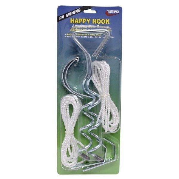 HAPPY HOOKS WITH CORD AND SPIRAL STAKES, CARDED, Valterra, Mfr#: A30-0200