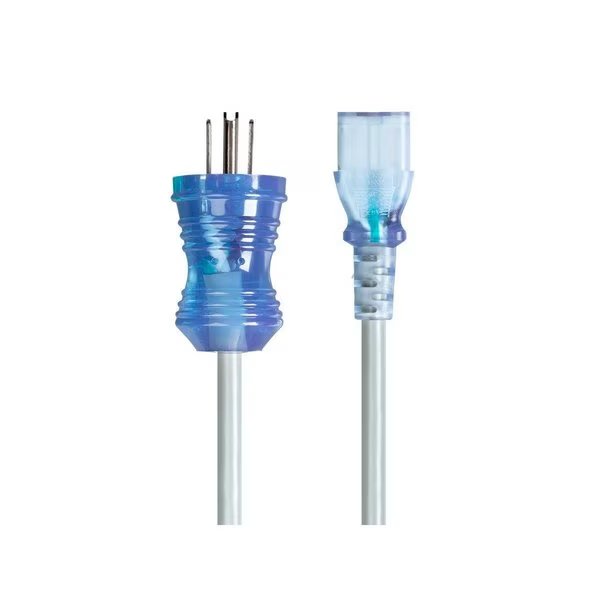 6ft Gray Hospital-Grade Computer Power Cord with Clear Plugs_ 15A_ 14A, Monoprice, Mfr#: 33671