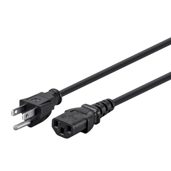 Power Cord - NEMA 5-15P to IEC 60320 C13_ 16AWG_ 13A/1625W_ 3-Prong_ B, Monoprice, Mfr#: 5287