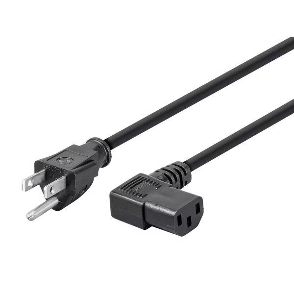 Right Angle Power Cord - NEMA 5-15P to Right Angle IEC 60320 C13_ 18AW, Monoprice, Mfr#: 7677