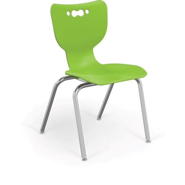 Hierarchy School Chair, 4 Leg, 18" Chrome Frame, Green Armless Shell, PK5, Mooreco, Mfr#: 53318-5-GREEN-NA-CH
