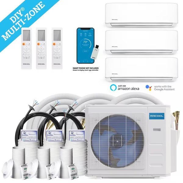 DIY 4th Gen Multi Zone 4 zone condenser 33K BTU W/25ft line set PR, Mrcool, Mfr#: DIYM336HPW04C28
