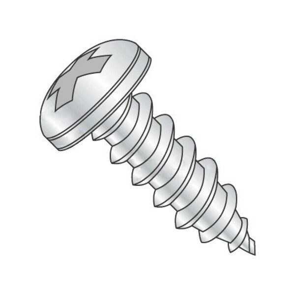 Sheet Metal Screw, #10 x 2 in, 18-8 Stainless Steel Pan Head Phillips Drive, 500 PK, Newport Fasteners, Mfr#: 683794-500