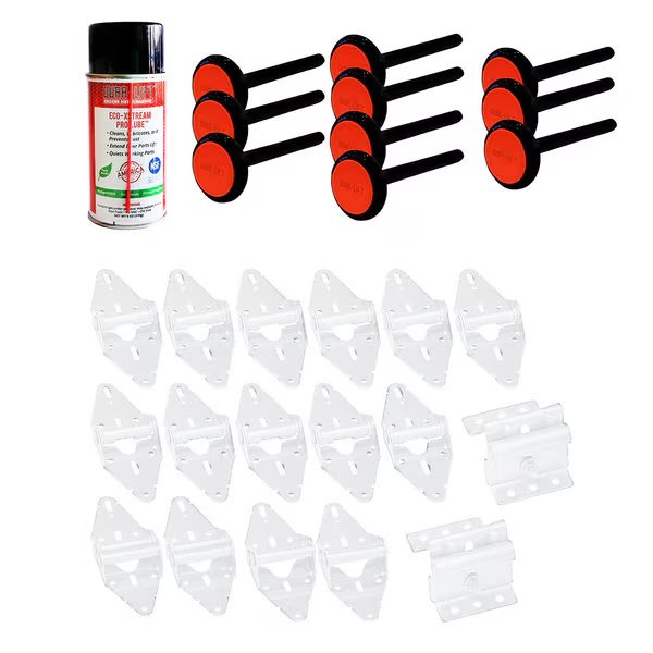 Garage Door Premium Lube/Roller/Hinge/Bracket Repair/Service Kit w White Powder Coating, Dura-Lift, Mfr#: DLKTU167W