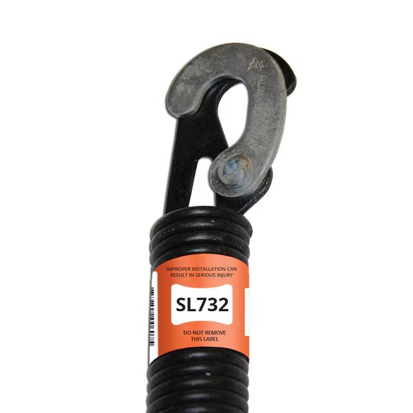 SL732 32 in. Lock-End Garage Door Spring (0.177 in. No. 7 Wire), E900 Hardware, Mfr#: SL732