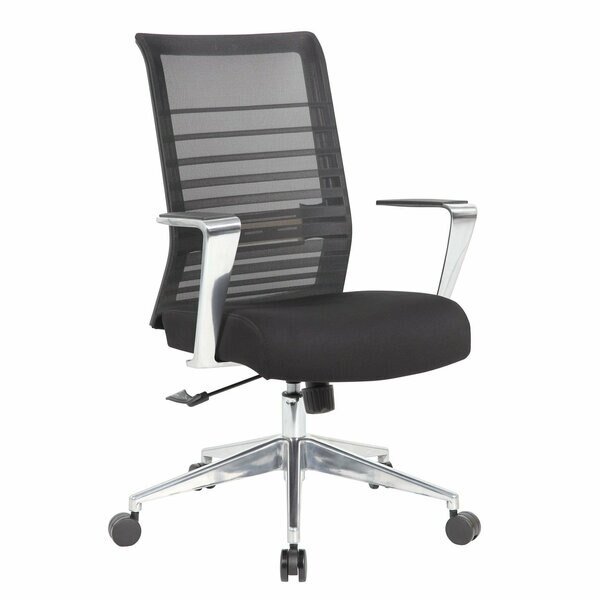 Execuitve Mesh Task Chair with Aluminum Arms, Boss Office Products, Mfr#: B6566AL-BK