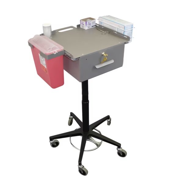 Mobile Phlebotomy Cart with Large Storage Drawer (Keyed Lock), Omnimed, Mfr#: 350340
