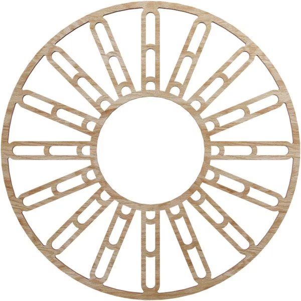 Hale Wood Fretwork Pierced Ceiling Medallion, Red Oak, 16