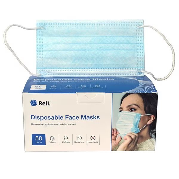 50 Pack Ips Non-Med Disp Face Mask, Ips Industries, Mfr#: 18-10048