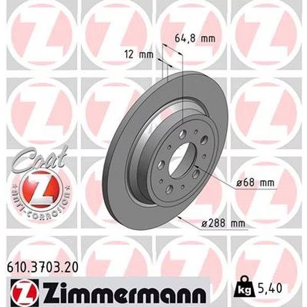 Brake Disc - Standard/Coated, 610370320, Zimmermann, Mfr#: 610370320